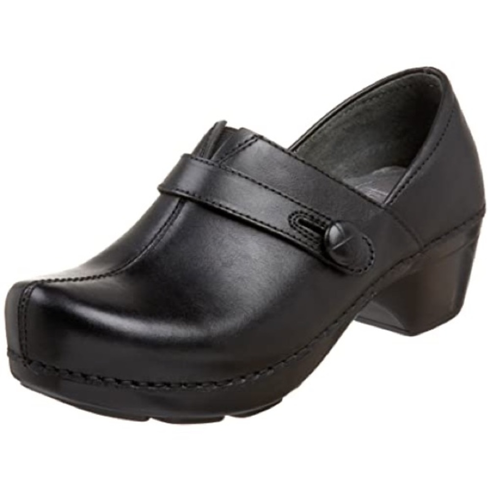 Dansko Solstice Black Leather Clogs